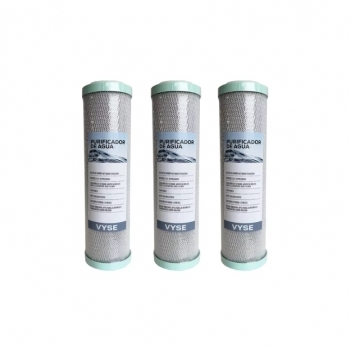 Repuesto Filtro Purificador De Agua Carbon Activo Pack X3